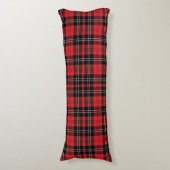 Red Black White Tartan Buffalo Pset Trendy Lichaamskussen (Voorkant Verticaal)