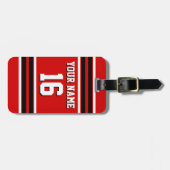Red Black White Team Jersey Bagagelabel (Voorkant horizontaal)