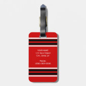 Red Black White Team Jersey Bagagelabel (Achterkant verticaal)