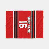 Red Black White Team Jersey Fleece Deken (Voorkant (Horizontaal))