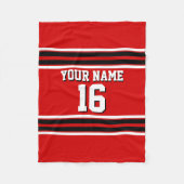 Red Black White Team Jersey Fleece Deken (Voorkant)