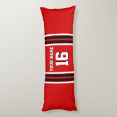 Red Black White Team Jersey Lichaamskussen (Achterkant (Verticaal))