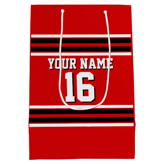 Red Black White Team Jersey Medium Cadeauzakje (Achterkant)