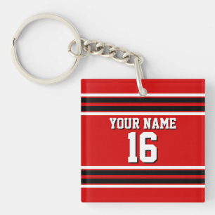Red Black White Team Jersey Sleutelhanger