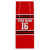 Red Black White Team Jersey Wijn Cadeautas (Achterkant)