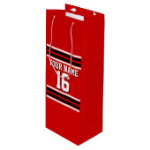 Red Black White Team Jersey Wijn Cadeautas (Voorkant Gekanteld)