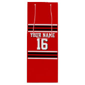 Red Black White Team Jersey Wijn Cadeautas (Voorkant)
