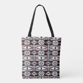 Red, Black & White Tribal Tapestry Tote Bag (Achterkant)