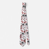 Red Black White Valentijn Motif Mannen Stropdas (Voorkant)
