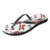 Red Black White Valentijn Motif Teenslippers (Schuin)