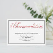 Red Black White Wedding Accommodations Detail Kaar Informatiekaartje (Staand voorkant)