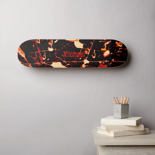 Red Black White Yellow  Persoonlijk Skateboard (Muurkunst (Horizontaal))