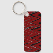 Red, Black & White Zigzag – Artistic & Stylish Sleutelhanger (Voorkant)