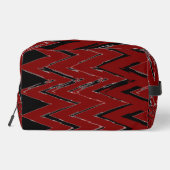 Red, Black & White Zigzag – Bold & Artistic  Toilettasje (Achterkant)