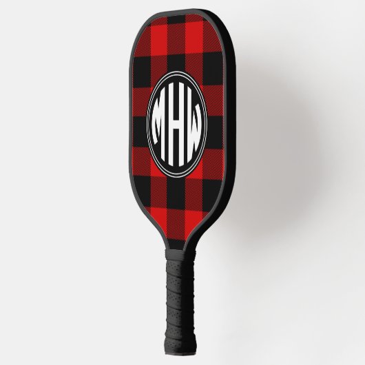 Red Black Wt Circle Monogram Buffalo Pset DIY BG2 Pickleball Paddle (Links)
