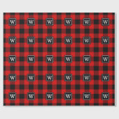 Red Black XL Buffalo Pset Lumberjack SQ Monogram Cadeaupapier (Vlak)