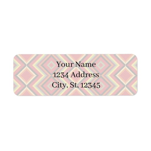 Red Black Yellow Native American Blanket Pattern Etiket (Voorkant)