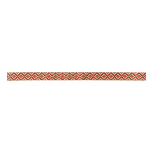 Red Black Yellow Native American Blanket Pattern Satijnen Lint (Voorkant)