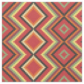 Red Black Yellow Native American Blanket Pattern Stof (Close Up)
