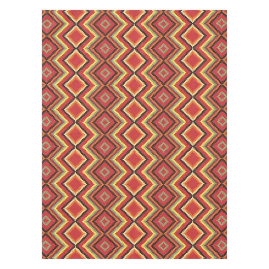 Red Black Yellow Native American Blanket Pattern Tafelkleed (Voorkant)