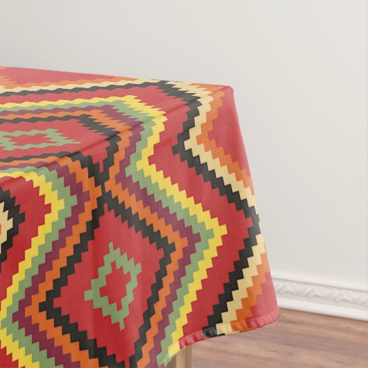 Red Black Yellow Native American Blanket Pattern Tafelkleed (Voorbeeld)