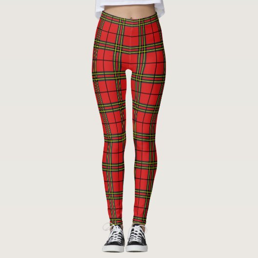Red Black Yellow Tartan Leggings (Voorkant)
