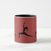 Red Black Yoga Pose Coffee Cup Mok (Midden)