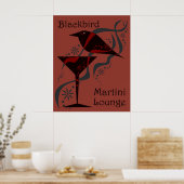 Red Blackbird Martini Lounge Poster (Keuken)