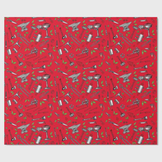 Red Blacksmith kerstpapier Cadeaupapier (Vlak)