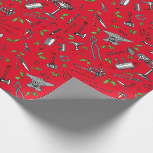 Red Blacksmith kerstpapier Cadeaupapier (Hoek)