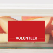Red Blank Volunteer Badge Labels (Aangebracht)
