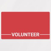 Red Blank Volunteer Badge Labels (Design 2)