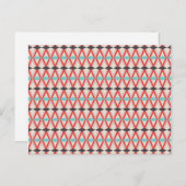  Red Blauwgroen Aztec Weaving Diamond Patroon Briefkaart (Voorkant / Achterkant)