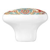 Red Blauwgroen Blue Sunny Yelllow Kaleidoscope Art Keramische Knop (Zijkant)