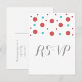 Red Blauwgroen Confetti Response Briefkaart (Voorkant / Achterkant)