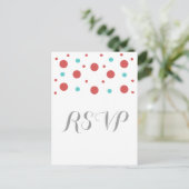 Red Blauwgroen Confetti Response Briefkaart (Staand voorkant)