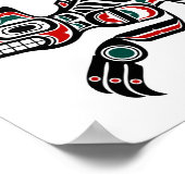 Red Blauwgroen en Black Haida Spirit Wolf Poster (Hoek)