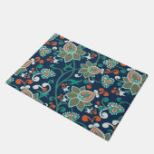 Red Blauwgroen Floral Wallpaper Patroon Deurmat (Schuin)