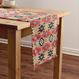 Red Blauwgroen Native American Vision Pattern Medium Tafelloper