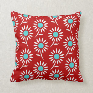 Red Blauwgroen White Floral Decorative Pillow Kussen