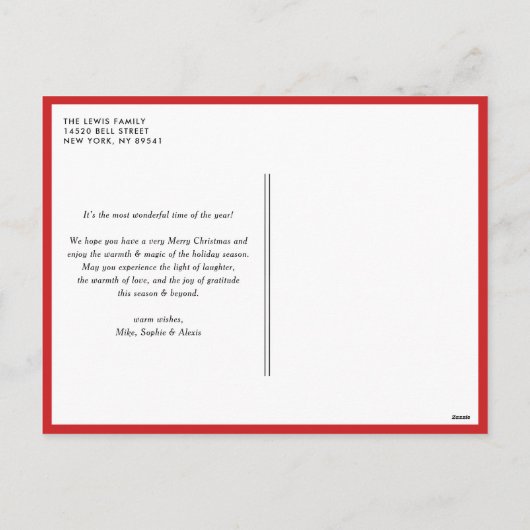 Red Blessed Typography Foto Kerstmis Feestdagenkaart (Achterkant)