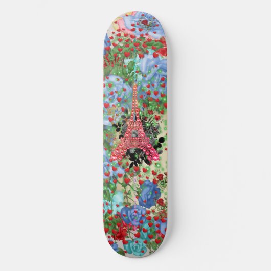 Red Bling Eiffeltoren op collage Persoonlijk Skateboard (Voorkant)