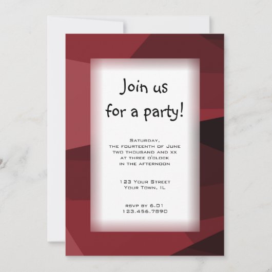 Red Block All Purpose Party-uitnodiging Kaart (Voorkant)