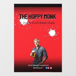 Red Blond Man Holding Beer Adult Pub Owners Raamsticker