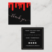 Red Blood Drip Halloween Theme Dank je wel Vierkante Visitekaartje (Voorkant / Achterkant)