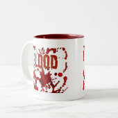 RED Blood Halloween Print Tweekleurige Koffiemok (Voorkant links)