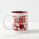 RED Blood Halloween Print Tweekleurige Koffiemok (Links)