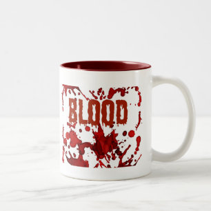 RED Blood Halloween Print Tweekleurige Koffiemok