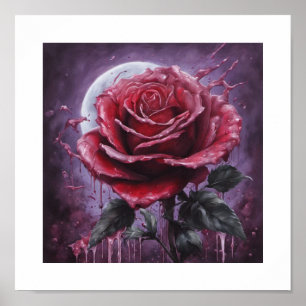 Red Blood-Moon Roos Poster