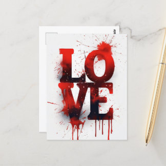 Red Blood Splatter LOVE Valentijn Briefkaart
